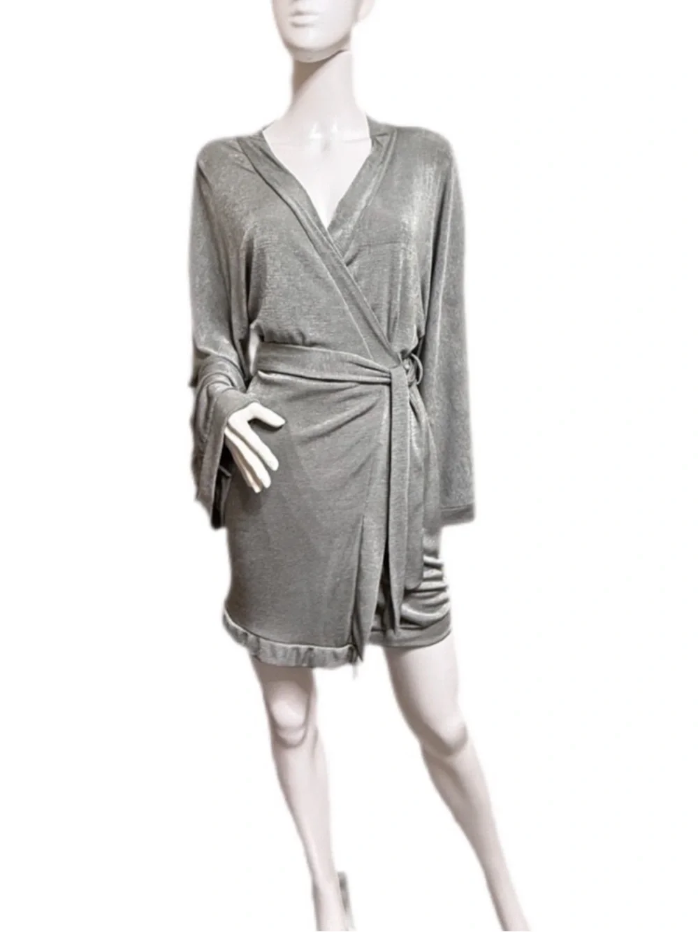 Silver Kimono Mini Dress